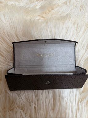 Authentic Gucci Brown GG Monogram Leather Sunglasses & Eyeglasses Case